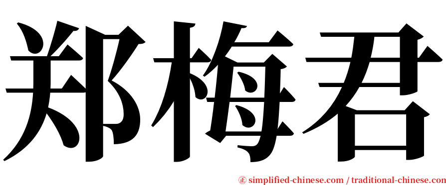 郑梅君 serif font