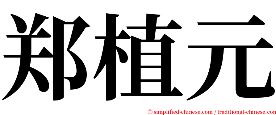 郑植元 serif font