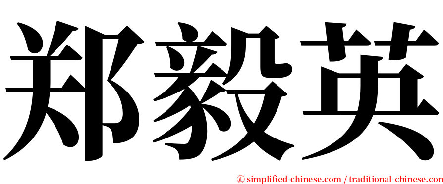 郑毅英 serif font