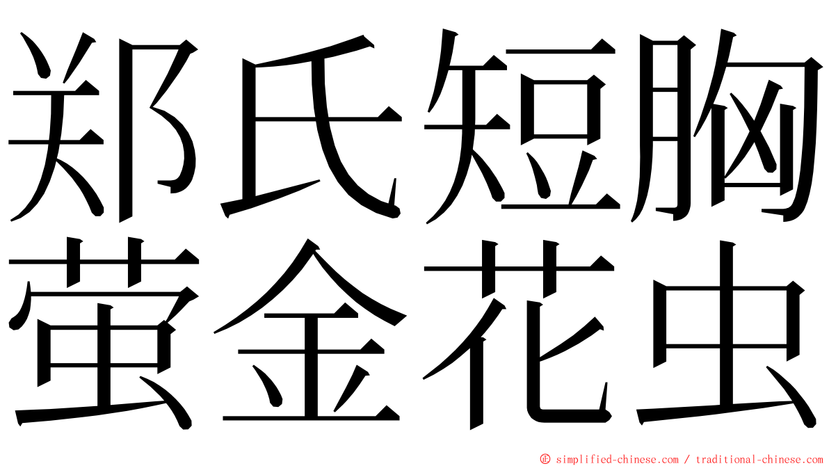 郑氏短胸萤金花虫 ming font