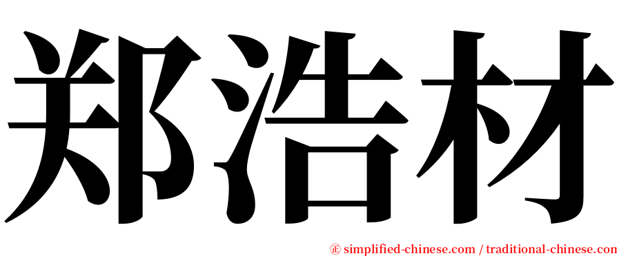 郑浩材 serif font