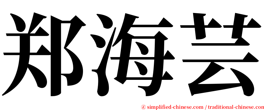 郑海芸 serif font