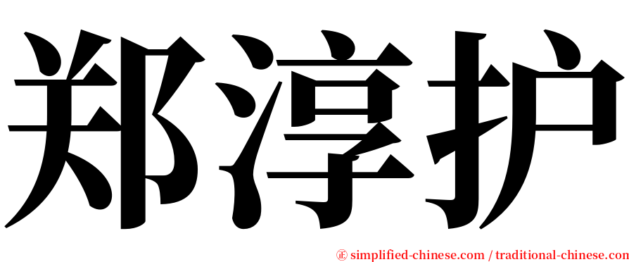 郑淳护 serif font