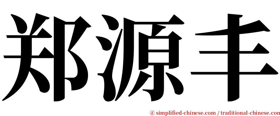 郑源丰 serif font