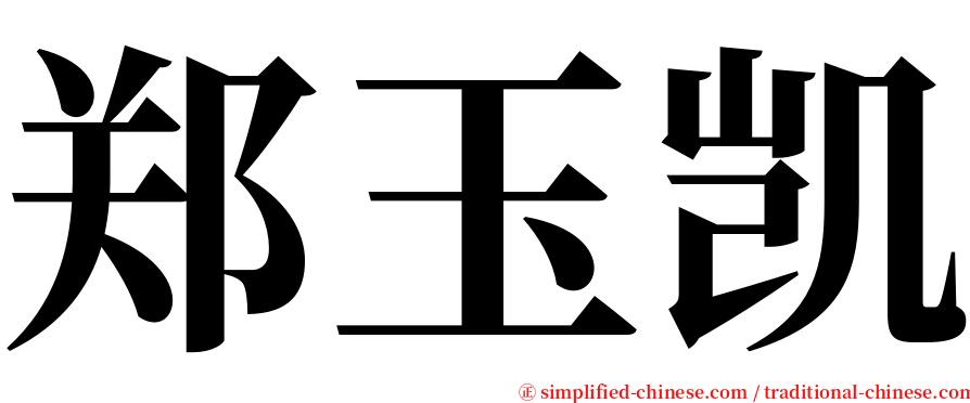 郑玉凯 serif font
