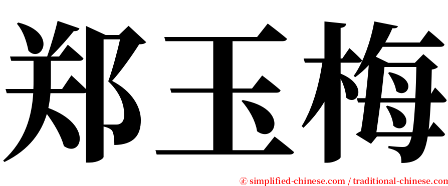 郑玉梅 serif font