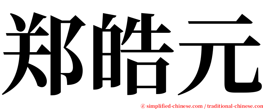 郑皓元 serif font