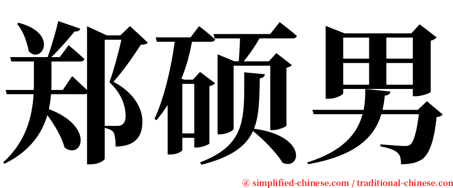 郑硕男 serif font