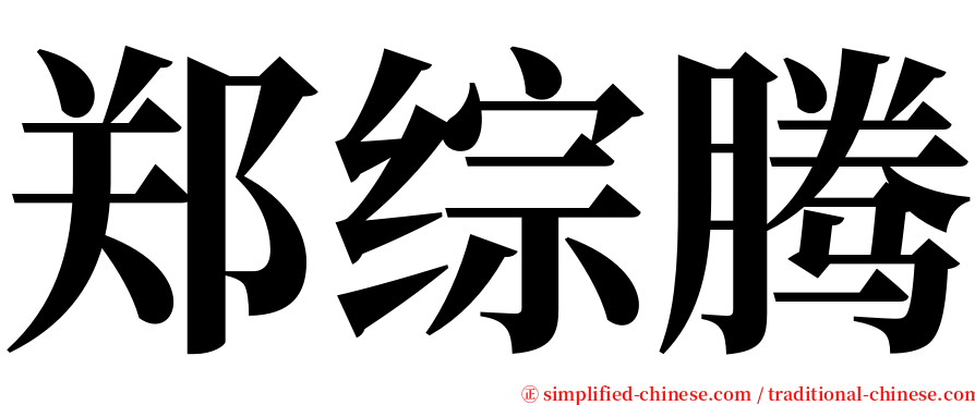 郑综腾 serif font