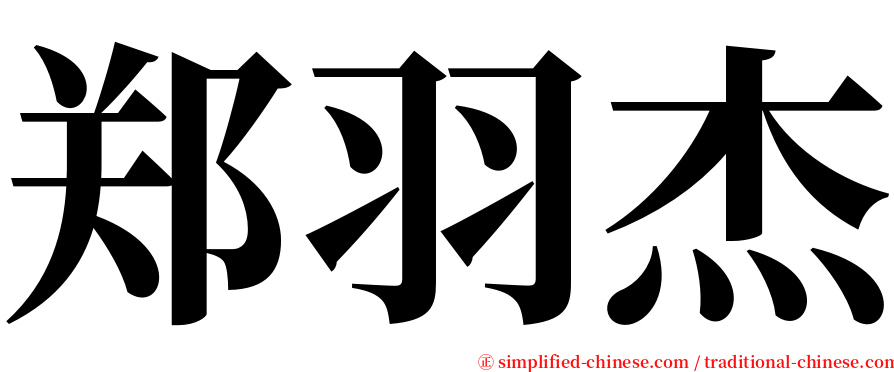 郑羽杰 serif font