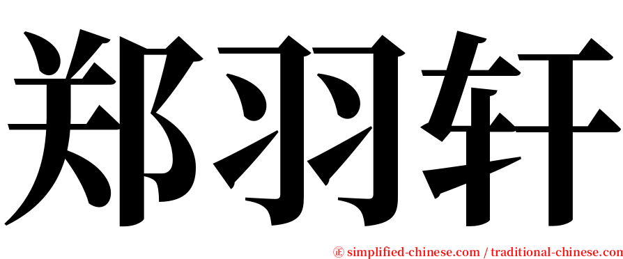 郑羽轩 serif font
