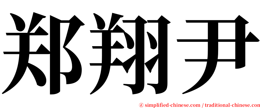 郑翔尹 serif font