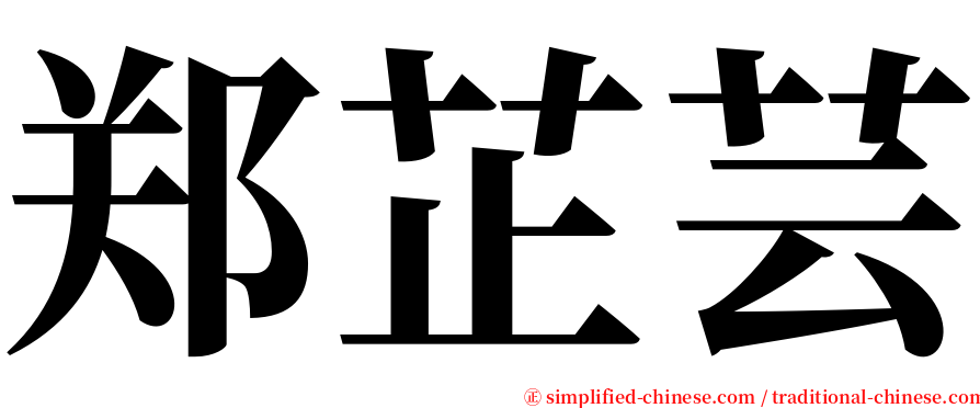 郑芷芸 serif font