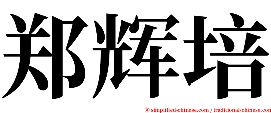 郑辉培 serif font