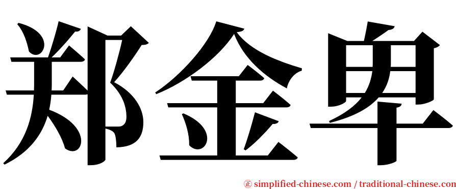 郑金卑 serif font