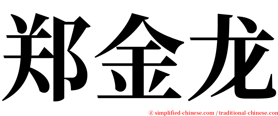 郑金龙 serif font