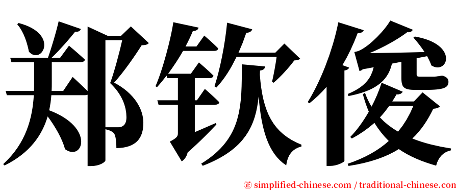 郑钦俊 serif font