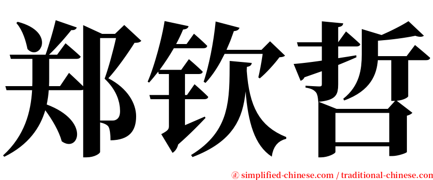 郑钦哲 serif font