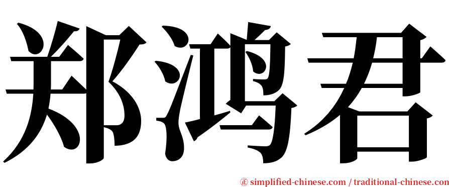 郑鸿君 serif font