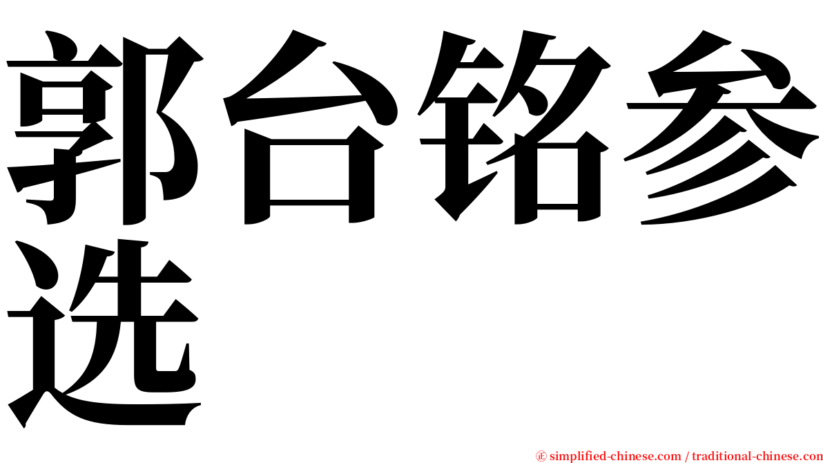 郭台铭参选 serif font