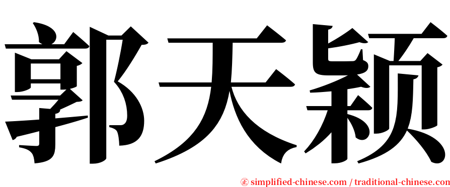 郭天颖 serif font