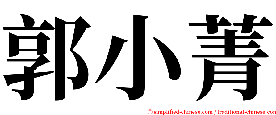 郭小菁 serif font