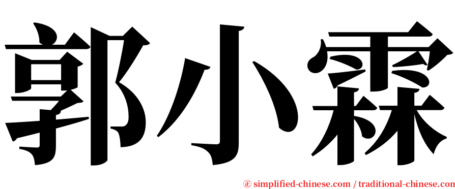 郭小霖 serif font