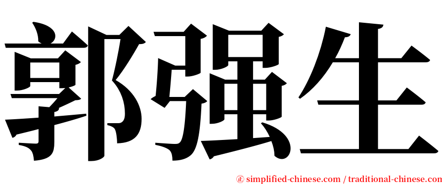 郭强生 serif font