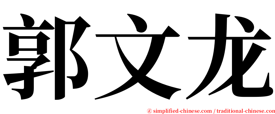 郭文龙 serif font