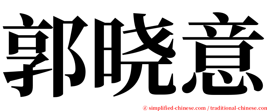 郭晓意 serif font