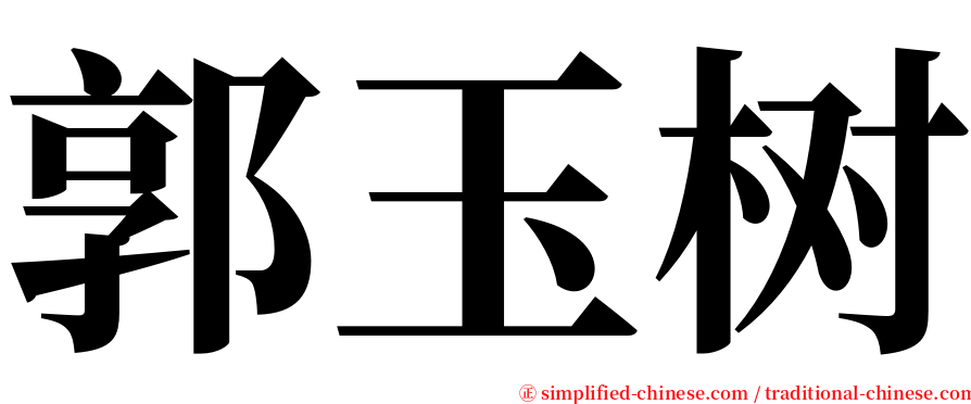 郭玉树 serif font