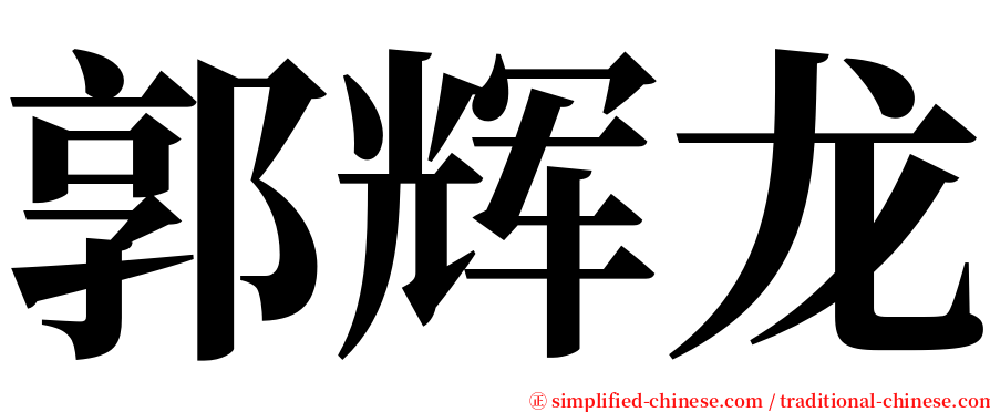 郭辉龙 serif font