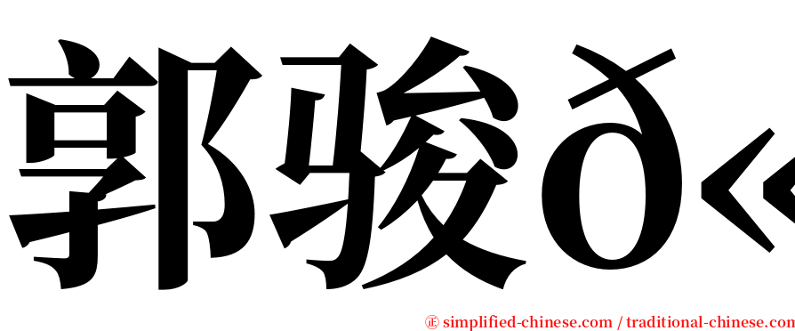 郭骏𫘪 serif font