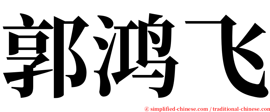 郭鸿飞 serif font