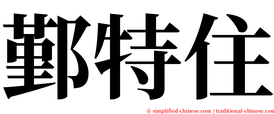 鄞特住 serif font