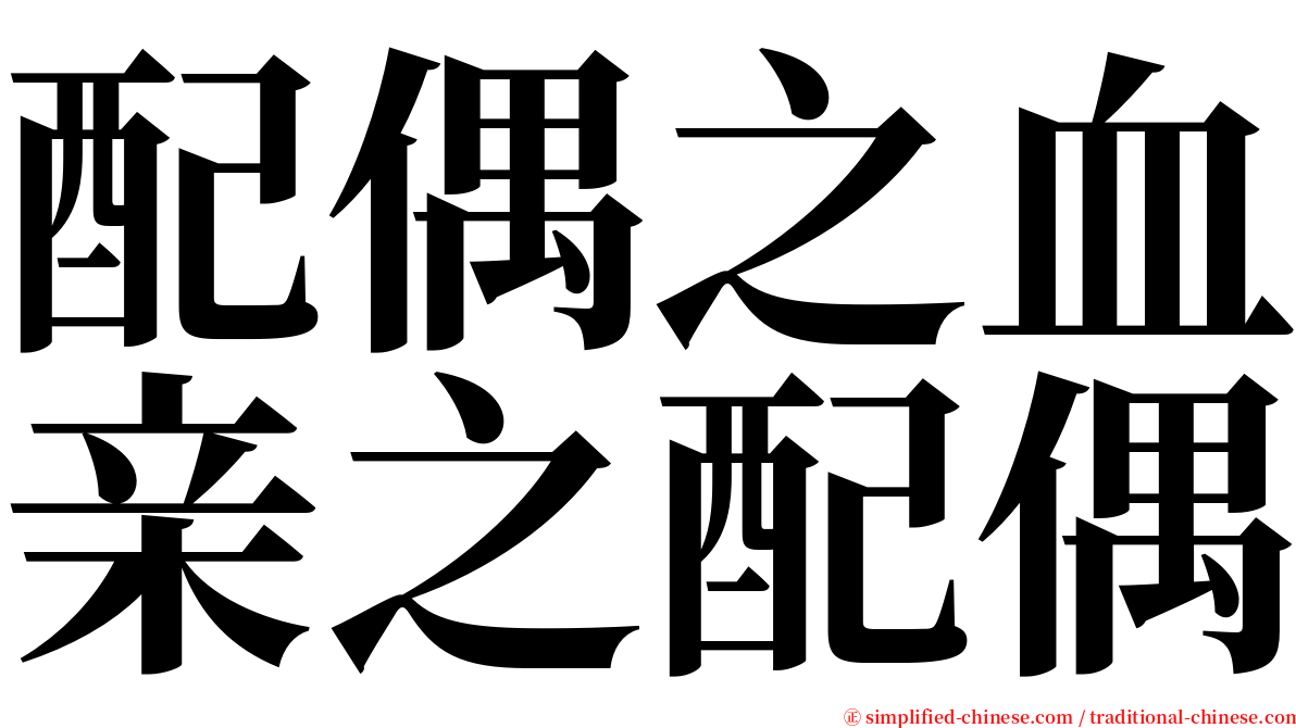 配偶之血亲之配偶 serif font