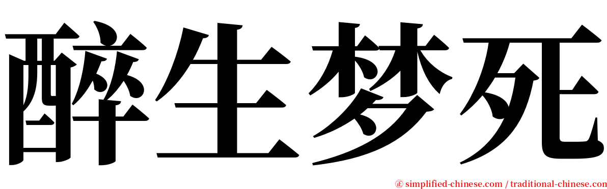 醉生梦死 serif font