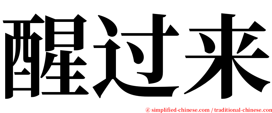 醒过来 serif font