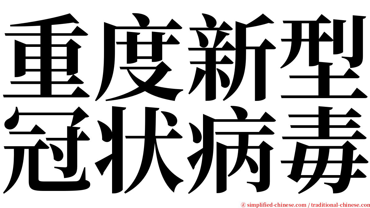 重度新型冠状病毒 serif font