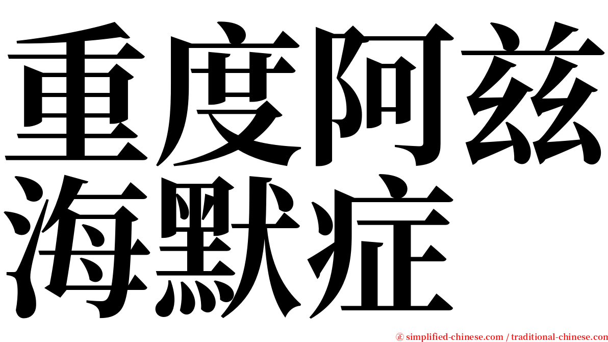 重度阿兹海默症 serif font