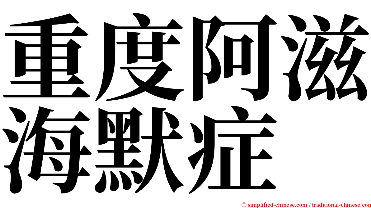 重度阿滋海默症 serif font