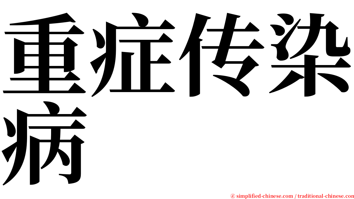 重症传染病 serif font