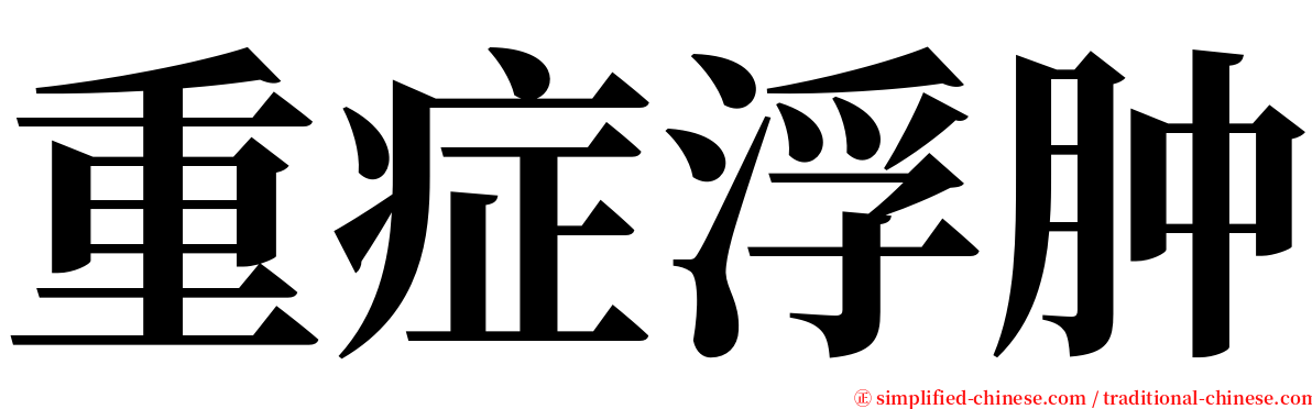 重症浮肿 serif font