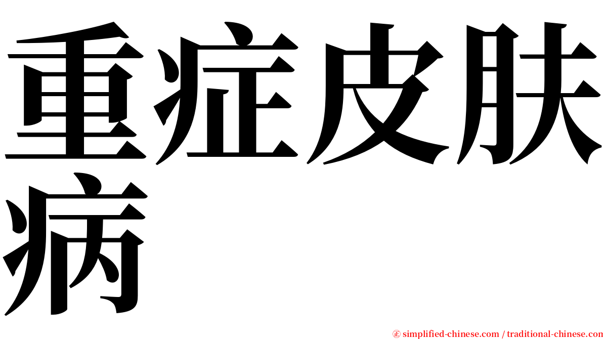 重症皮肤病 serif font