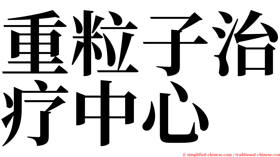 重粒子治疗中心 serif font