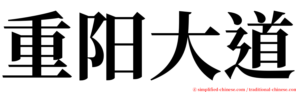 重阳大道 serif font