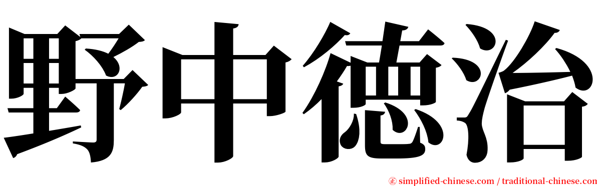 野中徳治 serif font