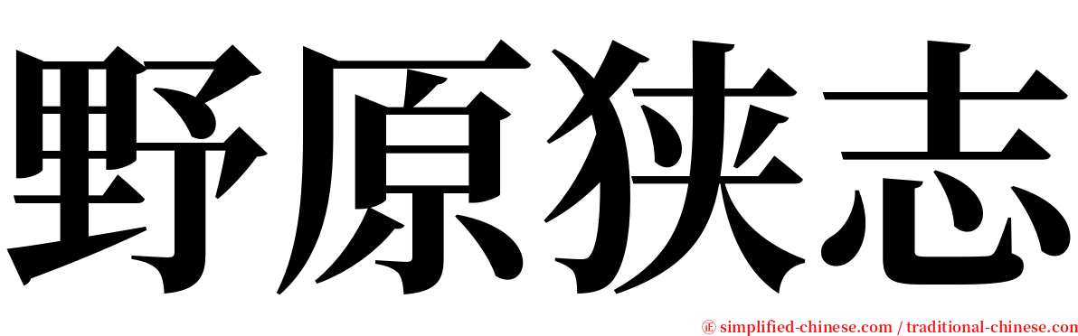 野原狭志 serif font