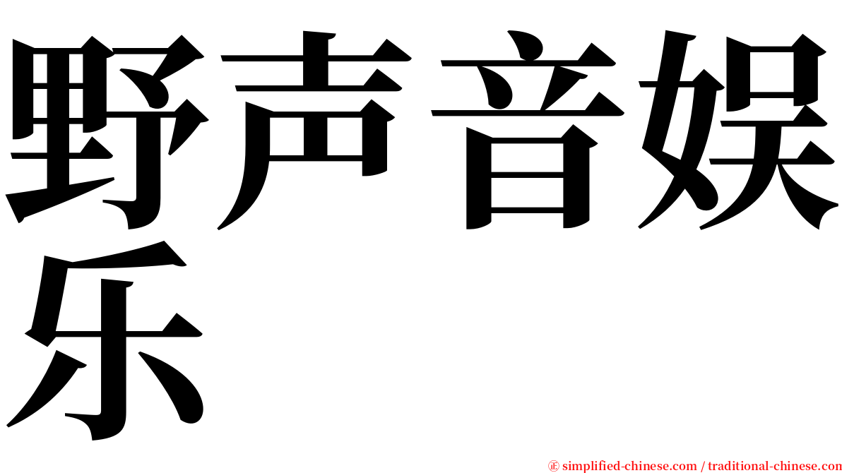 野声音娱乐 serif font