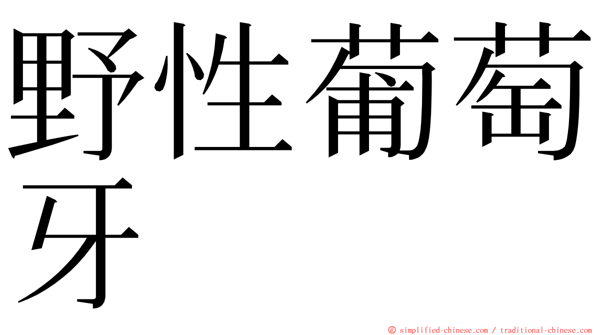 野性葡萄牙 ming font